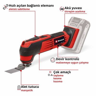 Einhell Akülü Raspalama Makinesi TE-MG 18/1 Li - Solo