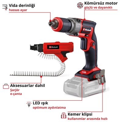 Einhell Akülü Alçıpan Vidalama TP-DY 18 Li BL +Magazine