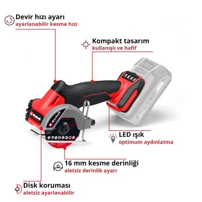 Einhell Akülü Kesme Taşlama Makinesi TP-CO 18/76-C Li BL - Solo