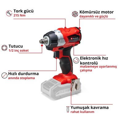 Einhell Akülü Darbeli Somun Sıkma TP-CW 18 Li Brushless-Solo