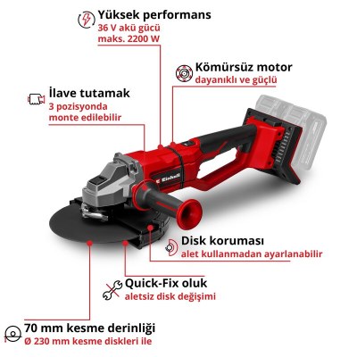 Einhell Akülü Avuç Taşlama Makinesi AXXIO 36/230 Q