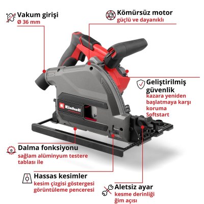 Einhell Akülü Dalma Testeresi TP-PS 18/165 Li BL - Solo