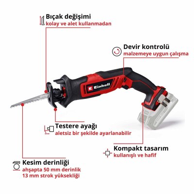 Einhell Akülü Kılıç Testere TE-AP 18/13 Li - Solo