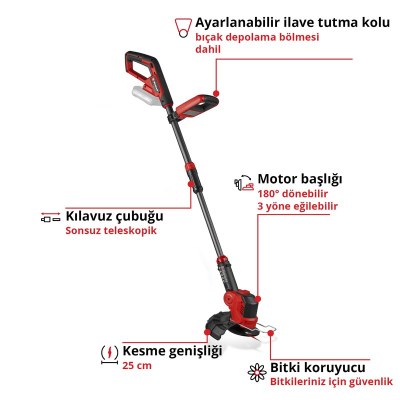Einhell Akülü Kenar Kesme Makinesi GE-CT 18/25-1 Li-Solo