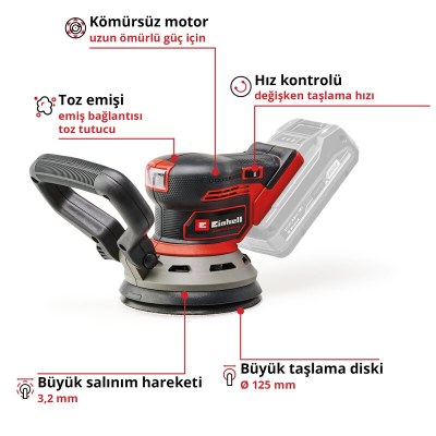 Einhell Akülü Eksantirik Zımpara TP-RS 18/32 Li BL - Solo