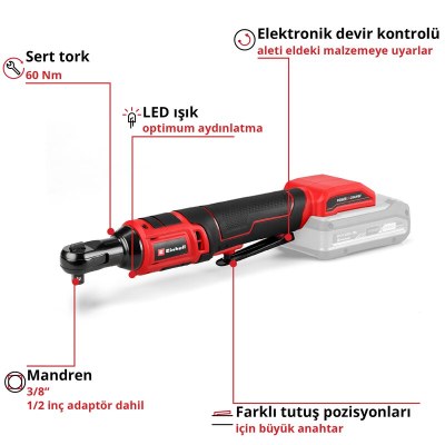 Einhell Akülü Cırcır Somun Sıkma TE-RW 18/60 Li-Solo
