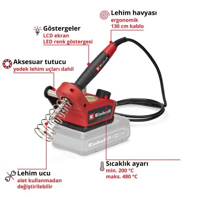Einhell Akülü Lehim Makinesi TE-SI 18/480 Li E - Solo